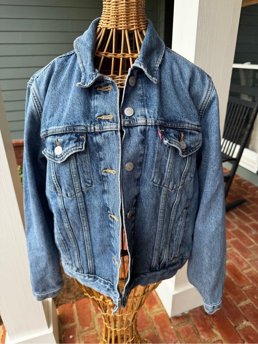 Levi’s Lined Denim Trucker Jacket XL Geometric Print